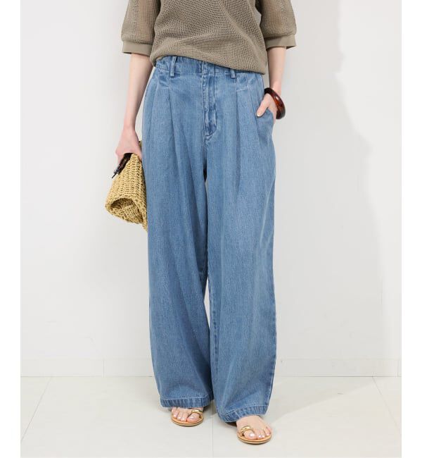 SLOBE IENA「《4サイズ展開/追加3》LEDENIM TUCK TROUSERデニム」|デニム|
