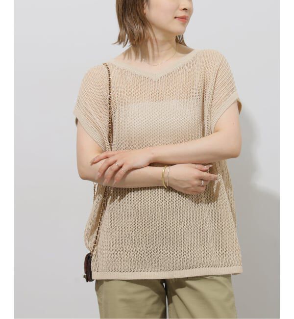 JOURNAL STANDARD relume「2WAYメッシュニットフレンチスリーブ」|ニット・セーター|ベージュ