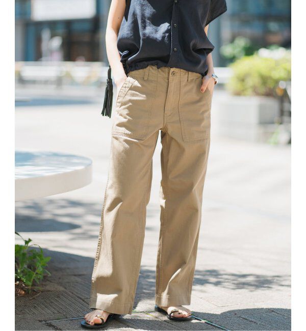 Spick and Span「《追加2》ルーズベイカーパンツ」|カーゴ|ベージュ