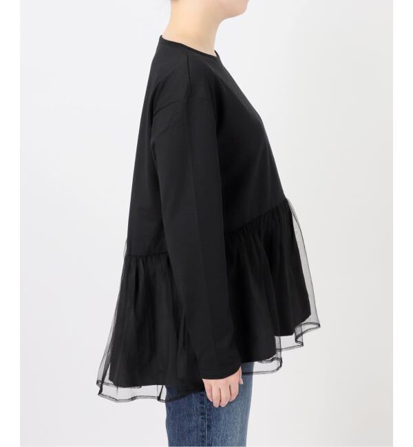 Spick and Span「《一部店舗+WEB限定》チュールコンビフレアプルオーバー」|Tシャツ・カットソー|