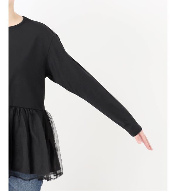 Spick and Span「《一部店舗+WEB限定》チュールコンビフレアプルオーバー」|Tシャツ・カットソー|