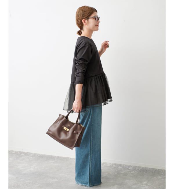 Spick and Span「《一部店舗+WEB限定》チュールコンビフレアプルオーバー」|Tシャツ・カットソー|