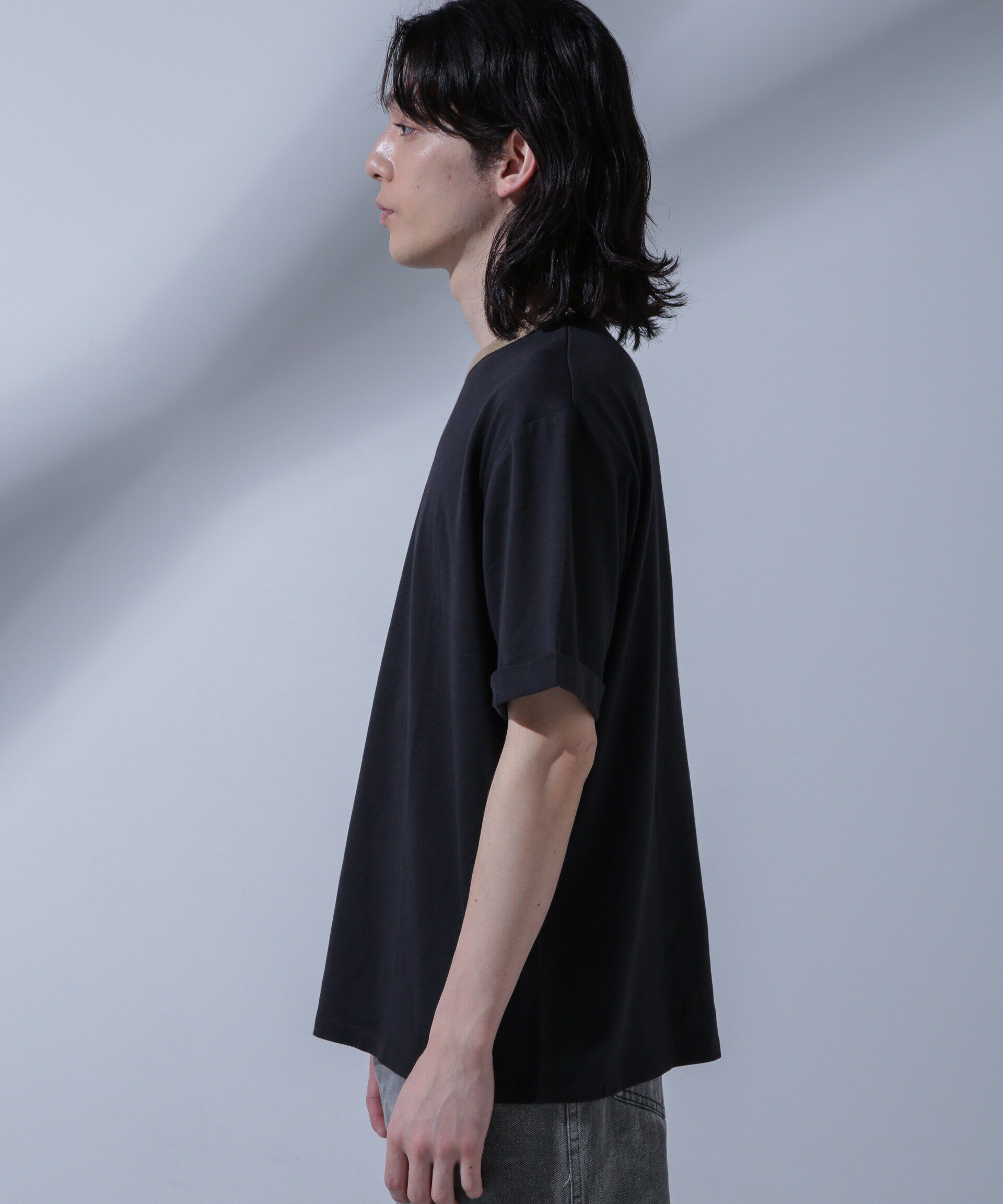 NANO universe「Anti Soaked 汗染み防止 リンガーネックTシャツ」|Tシャツ・カットソー|