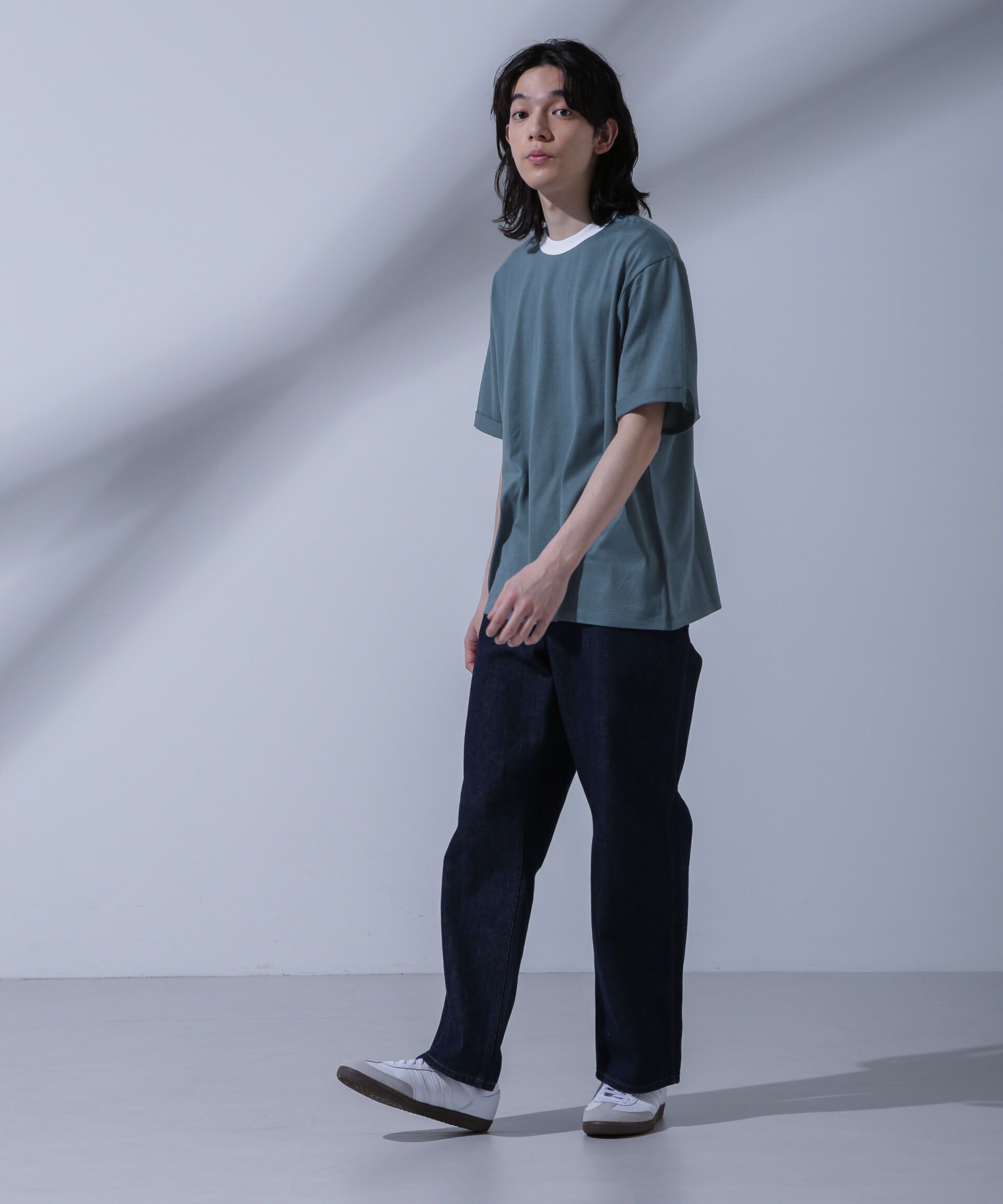 NANO universe「Anti Soaked 汗染み防止 リンガーネックTシャツ」|Tシャツ・カットソー|