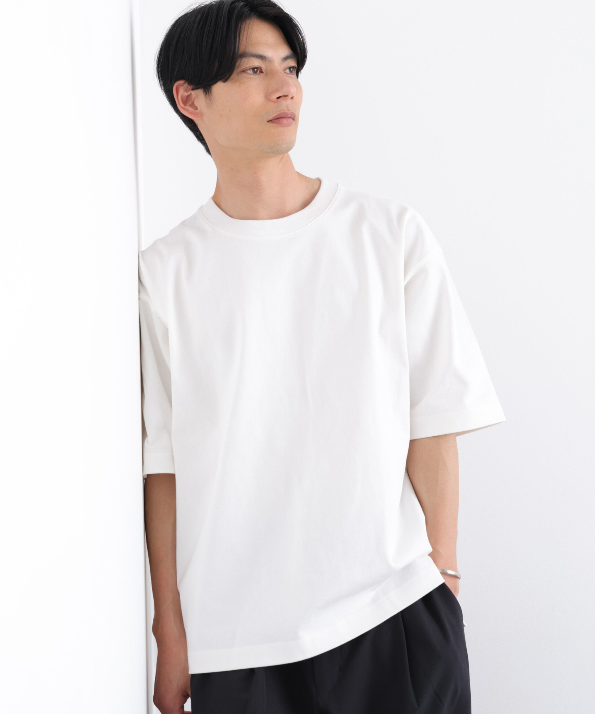 NANO universe「ヘビーウェイトTシャツ 半袖」|Tシャツ・カットソー|ホワイト