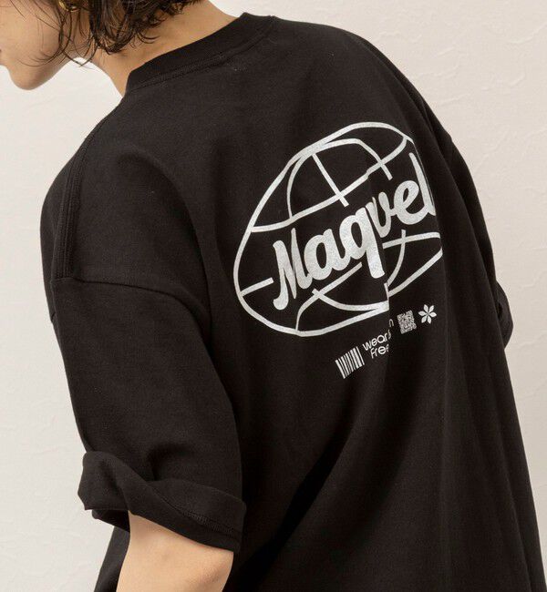 MAQWEL「【MAQWEL/マクウェル】ウォッシャブル Maqwel Earth ワイドボディプリントTシャツ」|Tシャツ・カットソー|