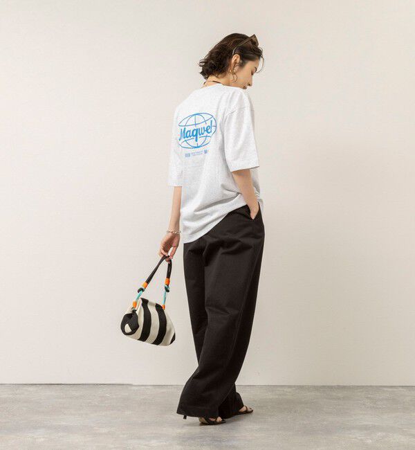 MAQWEL「【MAQWEL/マクウェル】ウォッシャブル Maqwel Earth ワイドボディプリントTシャツ」|Tシャツ・カットソー|