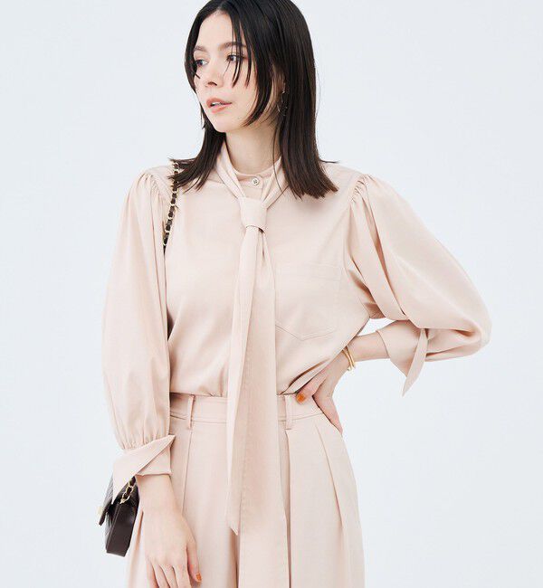 NOLLEY'S sophi「《セットアップ対応》ウォッシャブルバイオツイルボウタイブラウス」|シャツ・ブラウス|