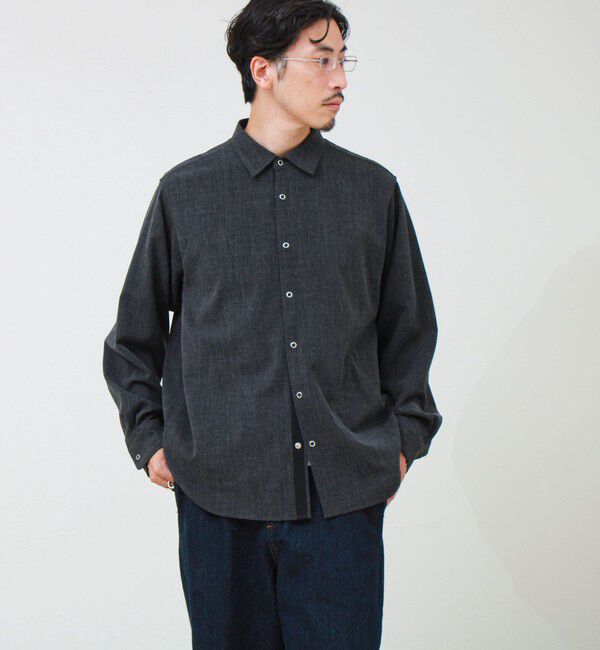 GLOSTER「【セットアップ対応】TRメランジ スナップボタンシャツ」|シャツ・ブラウス|