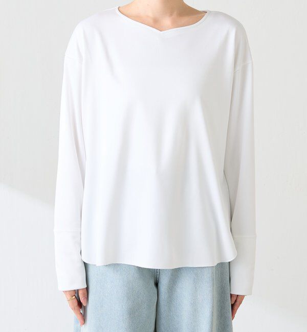  「【ブラウス見え】ライトサテンダンボールプルオーバー」|Tシャツ・カットソー|