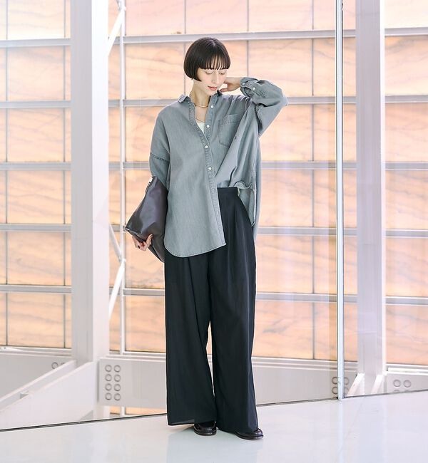 Rouge vif「【定番人気 / 2026AW】デニムオーバーサイズシャツ」|シャツ・ブラウス|