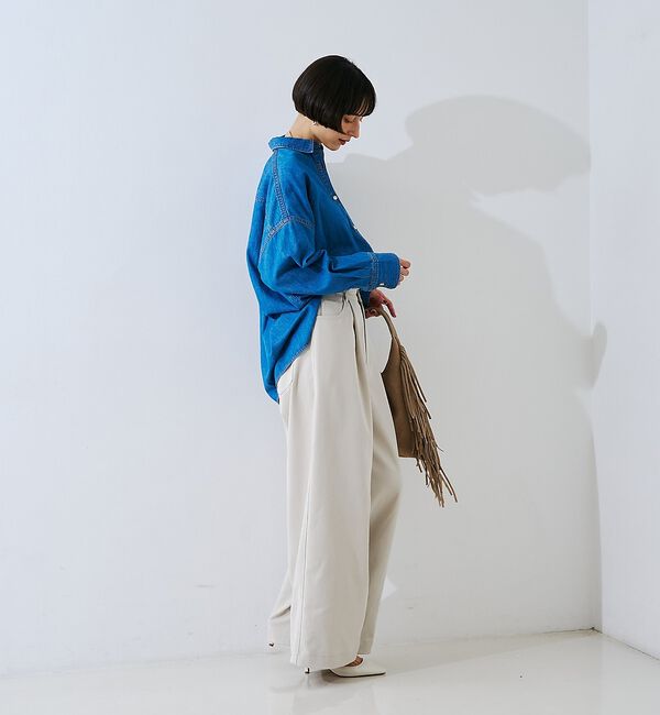 Rouge vif「【定番人気 / 2026AW】デニムオーバーサイズシャツ」|シャツ・ブラウス|