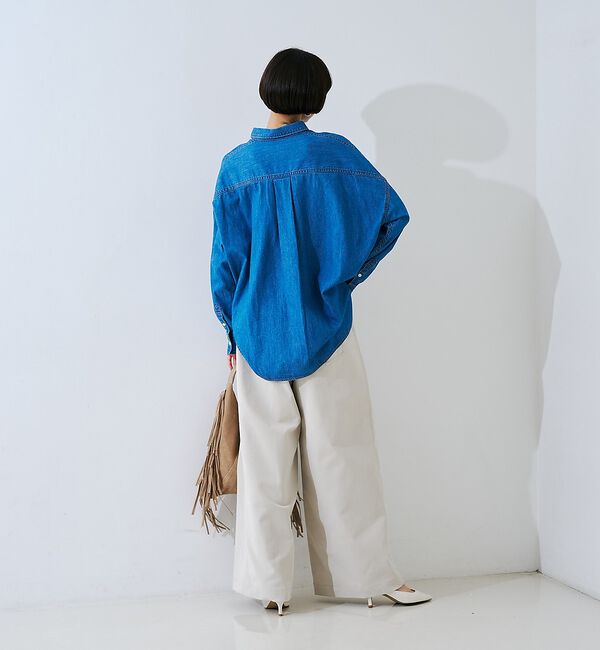 Rouge vif「【定番人気 / 2026AW】デニムオーバーサイズシャツ」|シャツ・ブラウス|