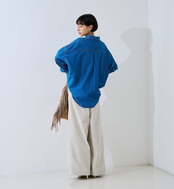 Rouge vif「【定番人気 / 2026AW】デニムオーバーサイズシャツ」|シャツ・ブラウス|