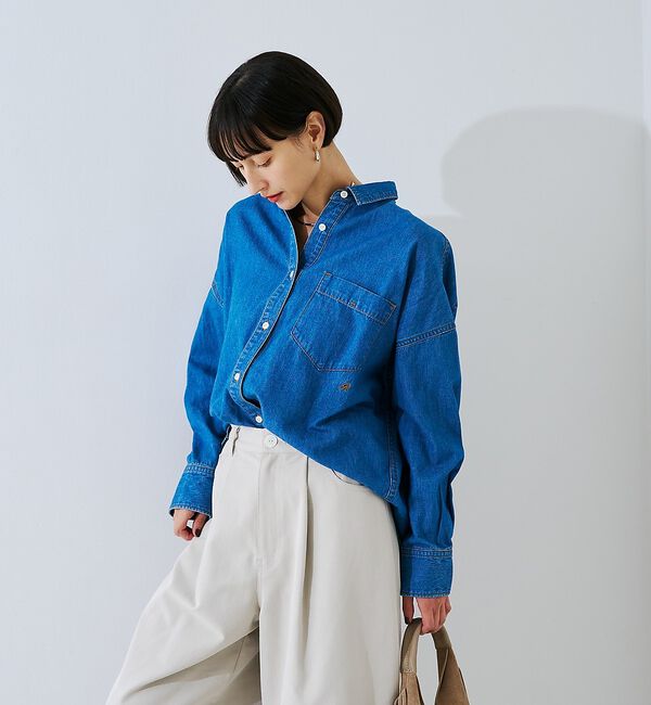 Rouge vif「【定番人気 / 2026AW】デニムオーバーサイズシャツ」|シャツ・ブラウス|