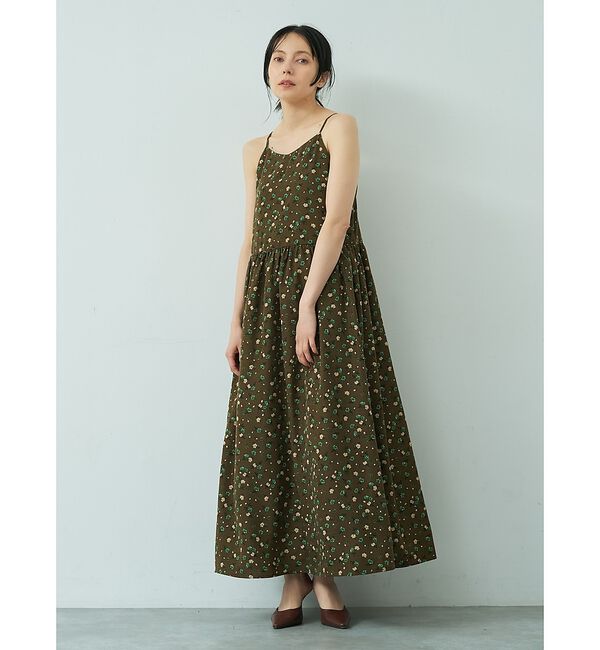 abahouse mavie「【ベッキーコラボ】2WAYリボン キャミソールワンピース」|ワンピース|カーキ