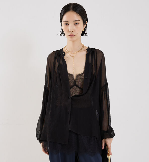 The Store by C' 「【COCUCA】シルクフェミニンブラウス」|シャツ・ブラウス|ブラック