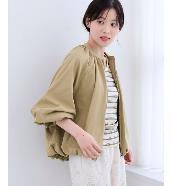  「《WEB限定アイテム》バルーンデザインノーカラーブルゾン」|ブルゾン・スタジャン|
