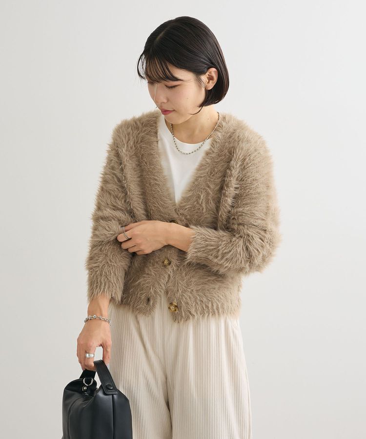 Green Parks「・Petit Fleur シャギーニットカーディガン」|カーディガン|