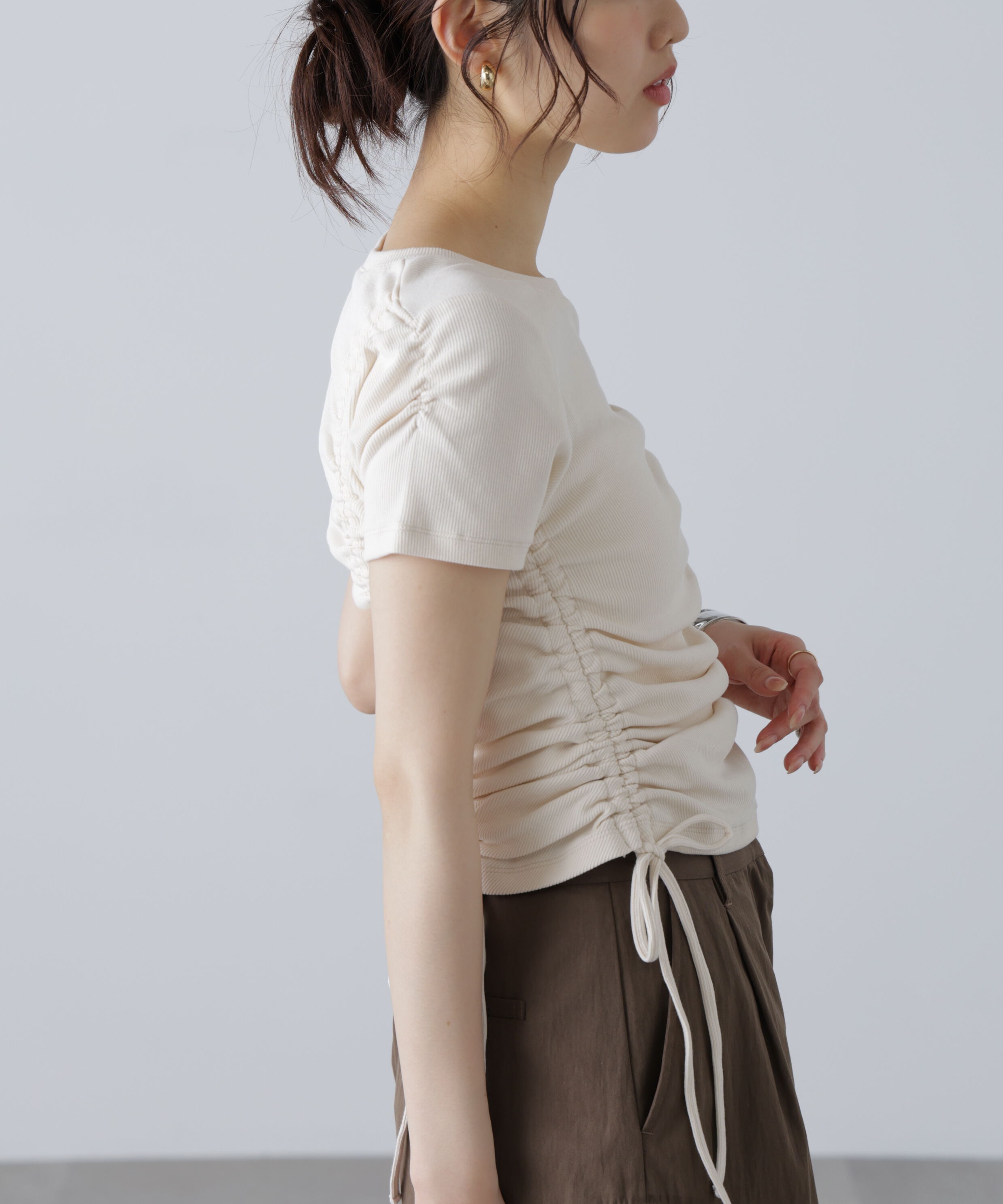  「アシメドロストリブカットソー」|Tシャツ・カットソー|