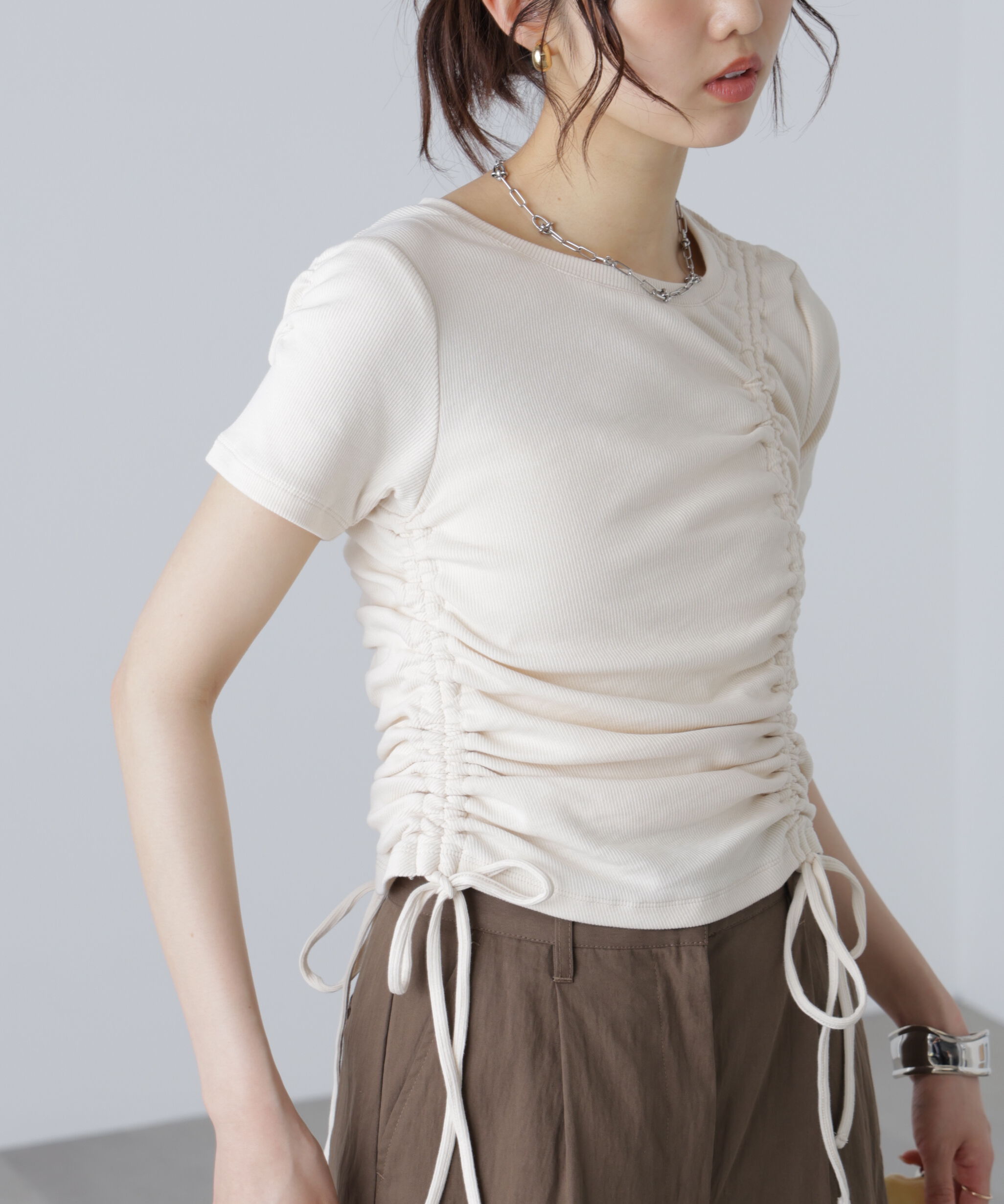  「アシメドロストリブカットソー」|Tシャツ・カットソー|