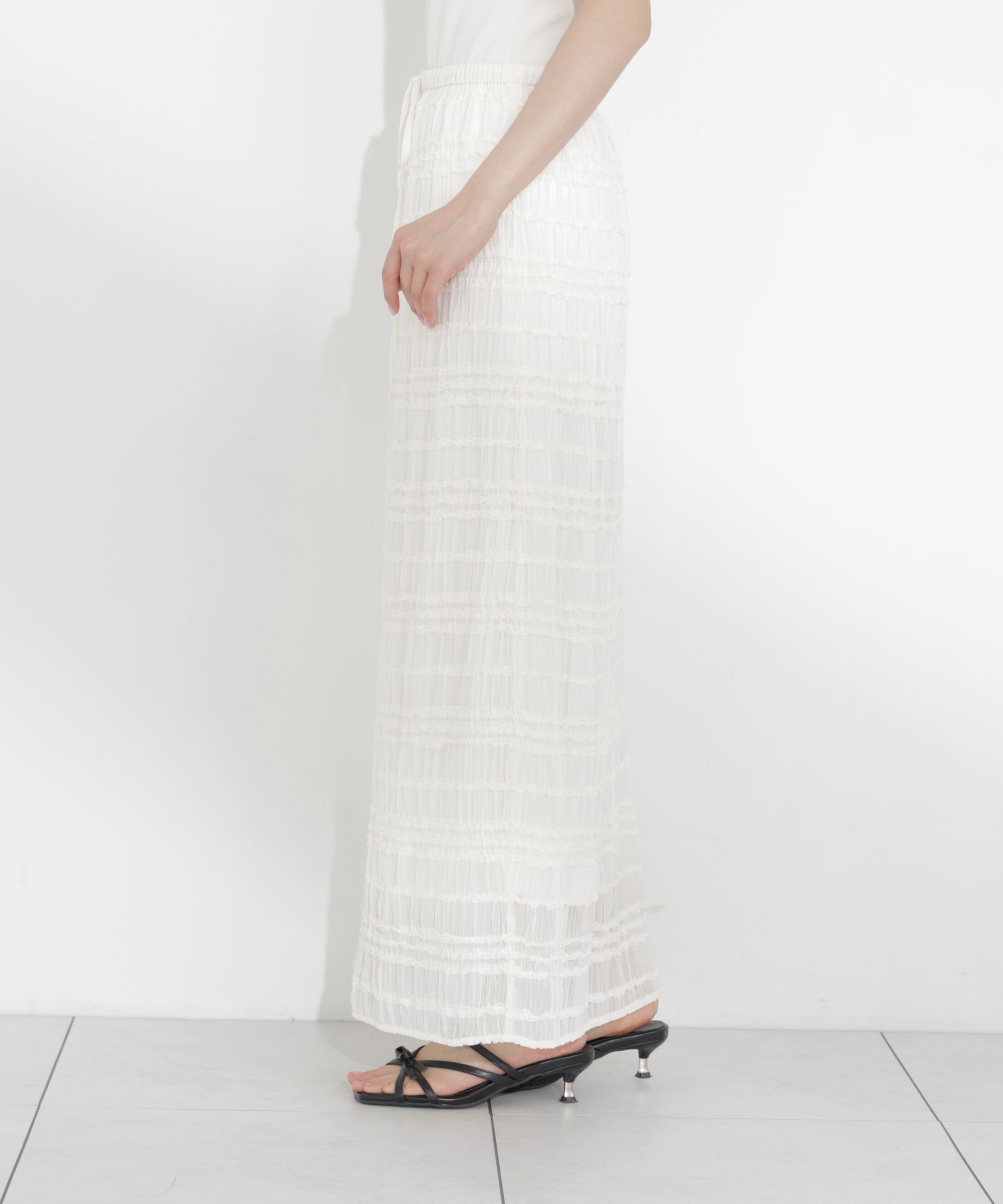 PROPORTION BODY DRESSING「＜a/mie＞フリルシャーリングスカート」|スカート|