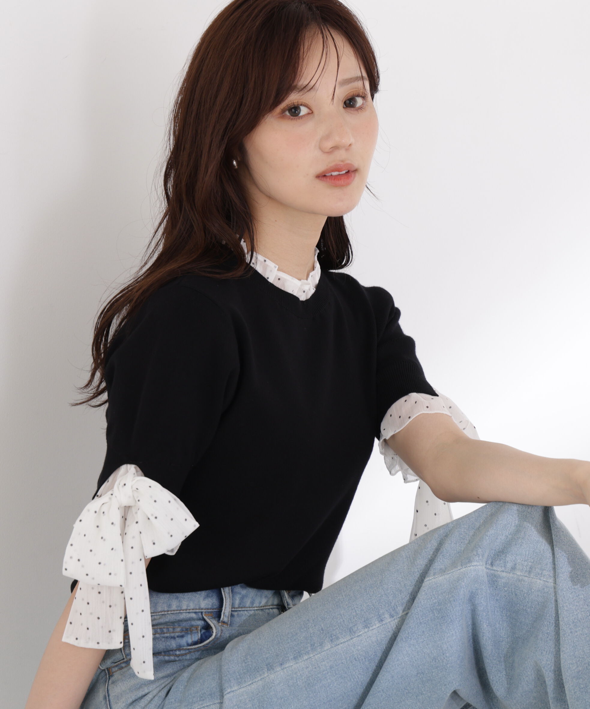 PROPORTION BODY DRESSING「リボンドッキングニット」|ニット・セーター|