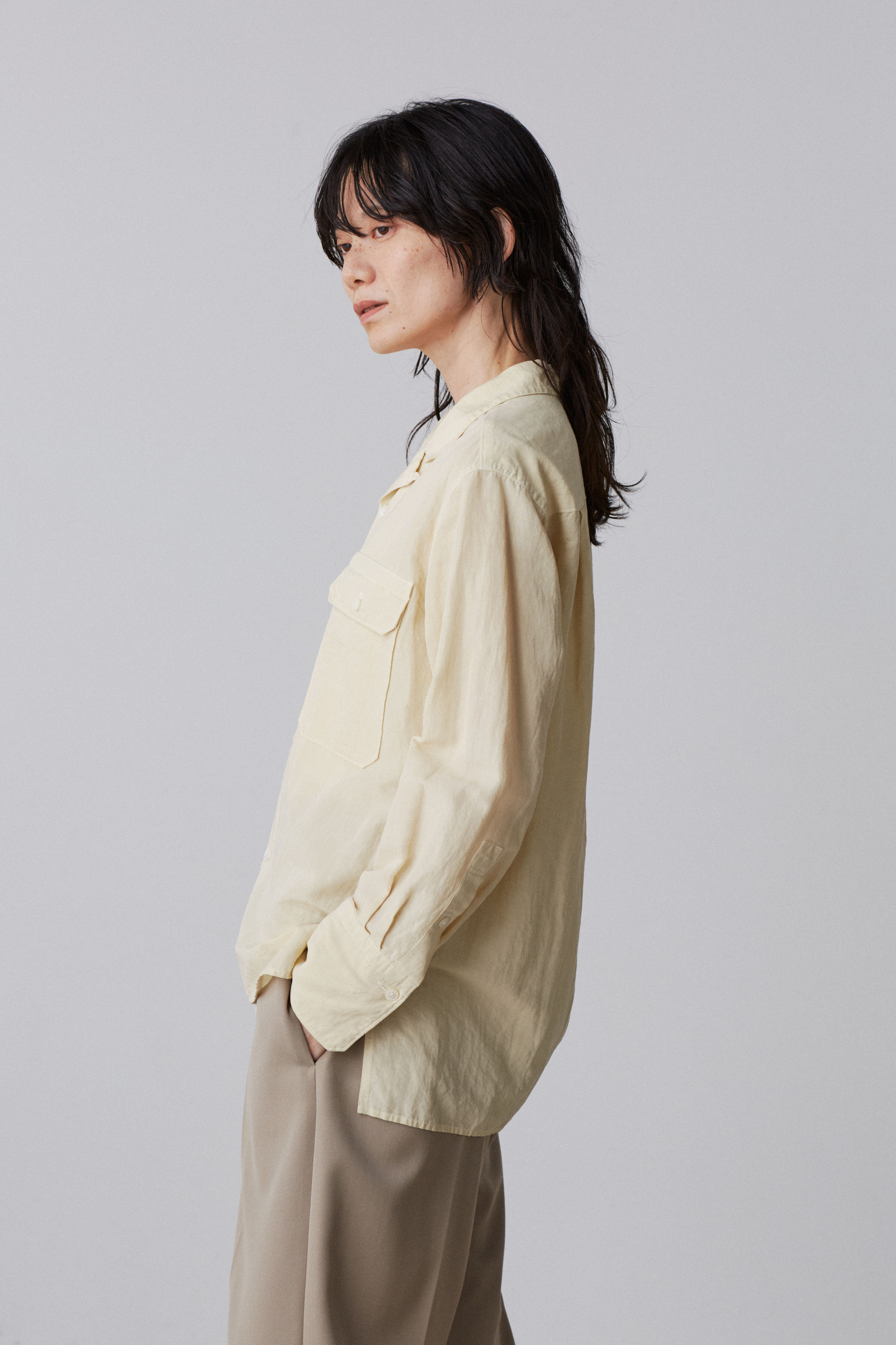 YLEVE 「YLEVE / COTTON RAMIE BROAD SHIRT」|シャツ・ブラウス|