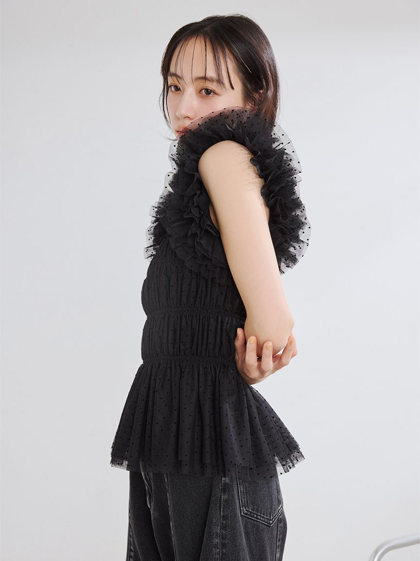 FRAY I.D「チュールコンビ2wayカットトップス」|Tシャツ・カットソー|