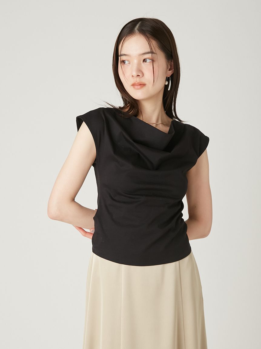 FRAY I.D「前後2wayチェーン付ドレープカットブラウス／ウォッシャブル・接触冷感」|Tシャツ・カットソー|