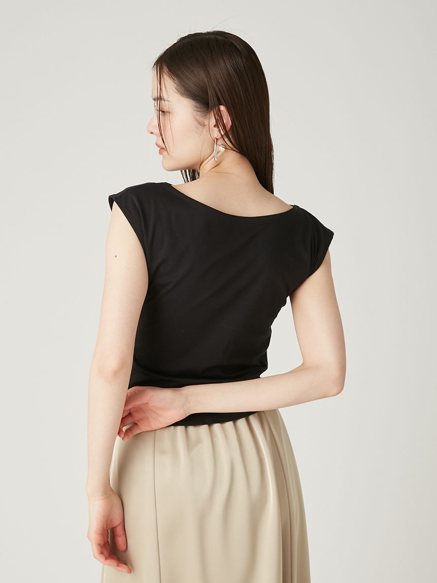 FRAY I.D「前後2wayチェーン付ドレープカットブラウス／ウォッシャブル・接触冷感」|Tシャツ・カットソー|
