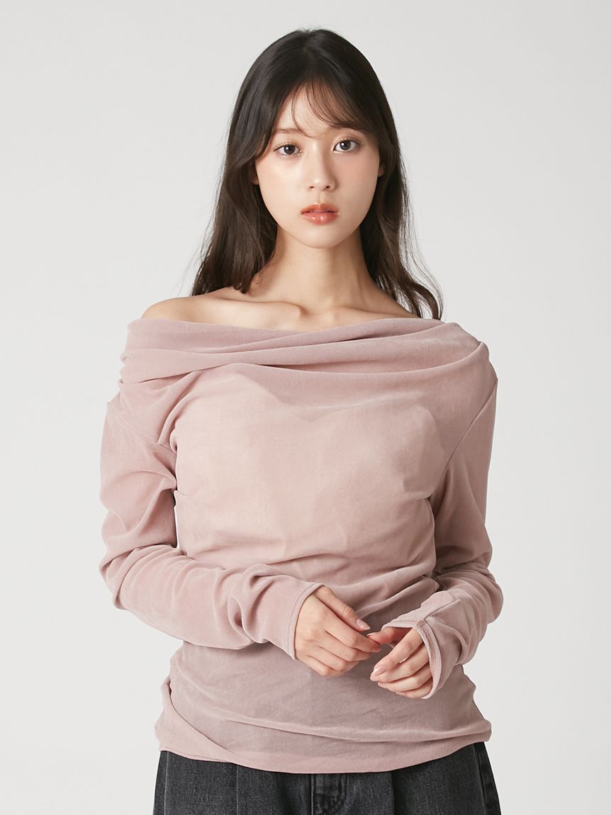 FRAY I.D「【ウォッシャブル】2wayフロッキーチュールトップス」|Tシャツ・カットソー|