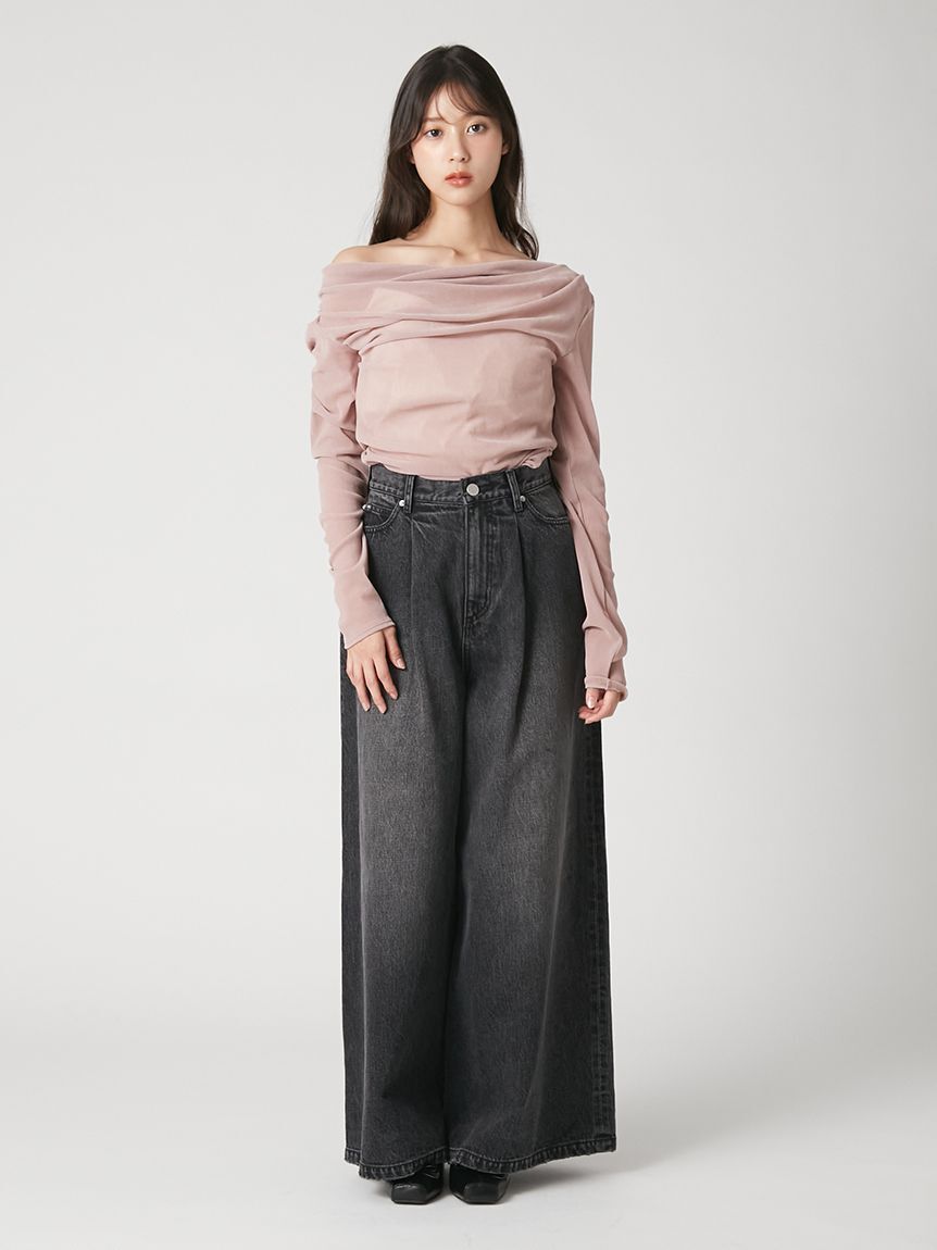 FRAY I.D「【ウォッシャブル】2wayフロッキーチュールトップス」|Tシャツ・カットソー|
