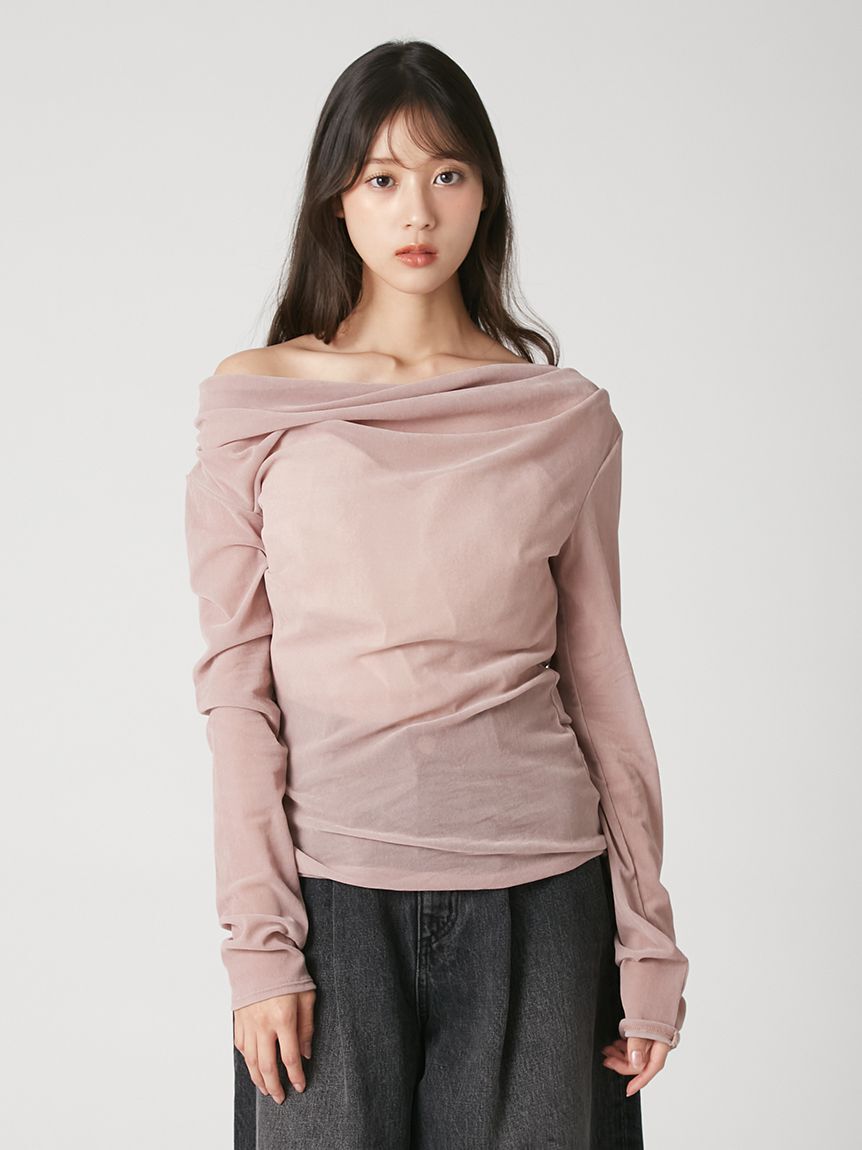 FRAY I.D「【ウォッシャブル】2wayフロッキーチュールトップス」|Tシャツ・カットソー|