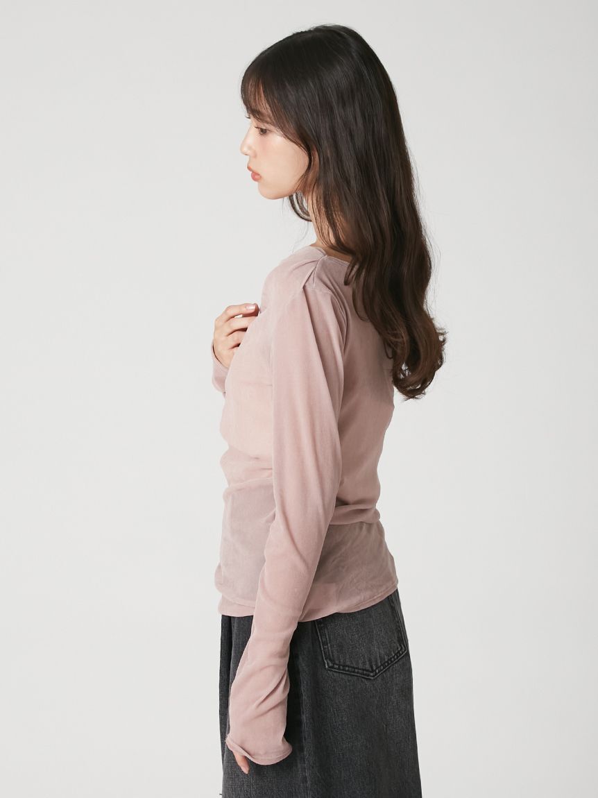 FRAY I.D「【ウォッシャブル】2wayフロッキーチュールトップス」|Tシャツ・カットソー|