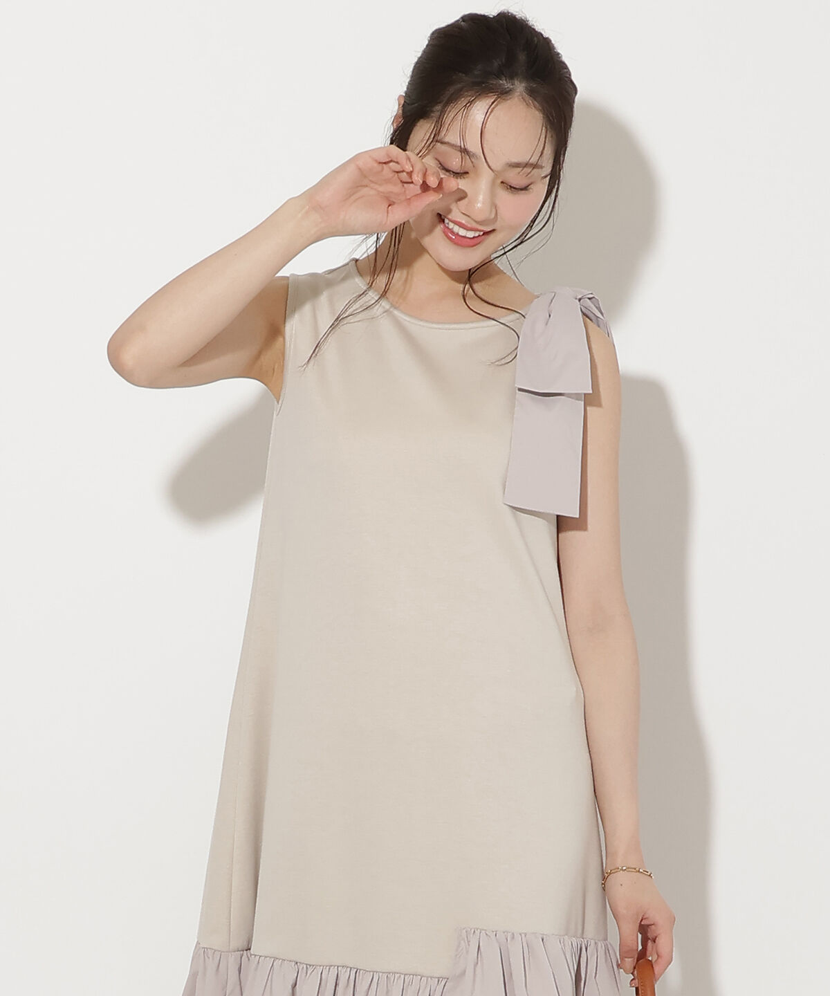WILLSELECTION「ショルダーリボンヘムフレアワンピース」|ワンピース|