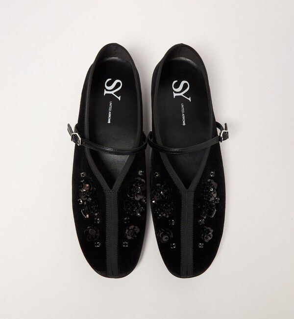 SY UNITED ARROWS「＜SY＞フラワービジューチャイナベルト フラット20&uarr;」|バレエシューズ|