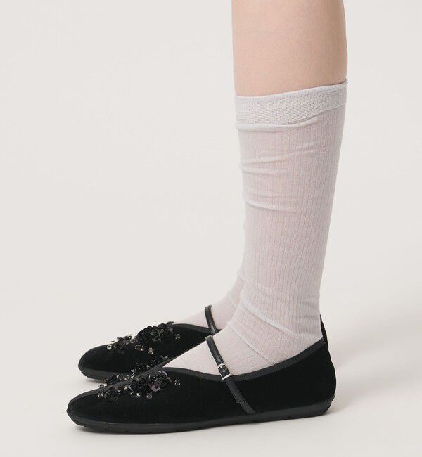 SY UNITED ARROWS「＜SY＞フラワービジューチャイナベルト フラット20&uarr;」|バレエシューズ|