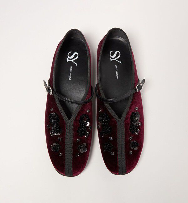SY UNITED ARROWS「＜SY＞フラワービジューチャイナベルト フラット20&uarr;」|バレエシューズ|