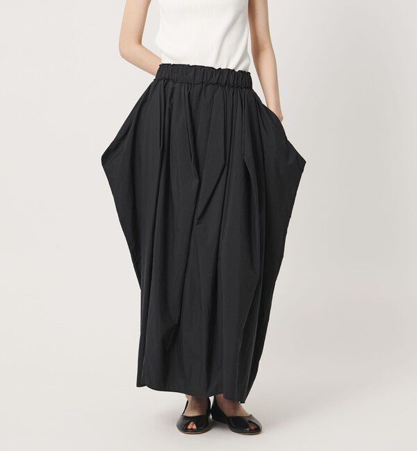 AEWEN MATOPH「＜AEWEN MATOPH＞ナイロンタックコクーンスカート ‐ ウォッシャブル ‐」|スカート|BLACK