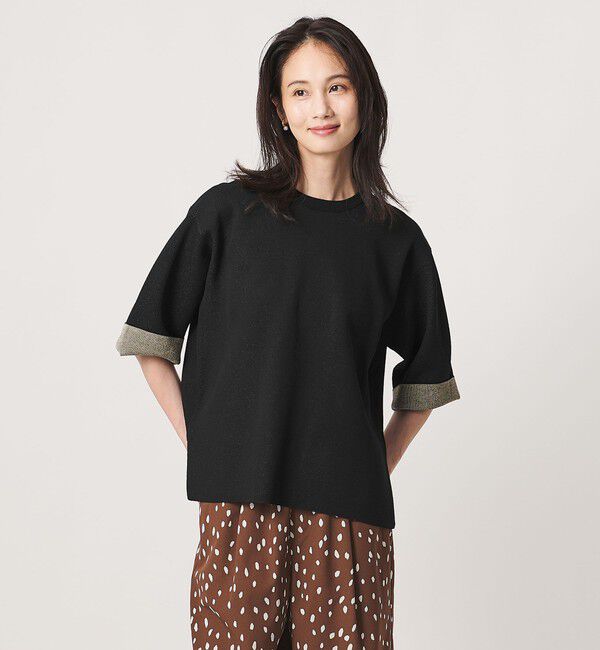 UNITED ARROWS「ニット Tシャツ ‐ウォッシャブル‐」|ニット・セーター|BLACK