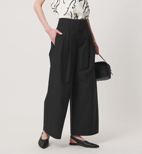 UNITED ARROWS「MANTECO POP ワイドパンツ」|スラックス|BLACK