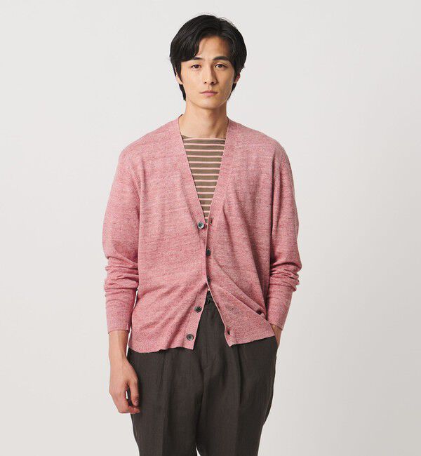 UNITED ARROWS「リネン/コットン ハイゲージ カーディガン」|カーディガン|PINK
