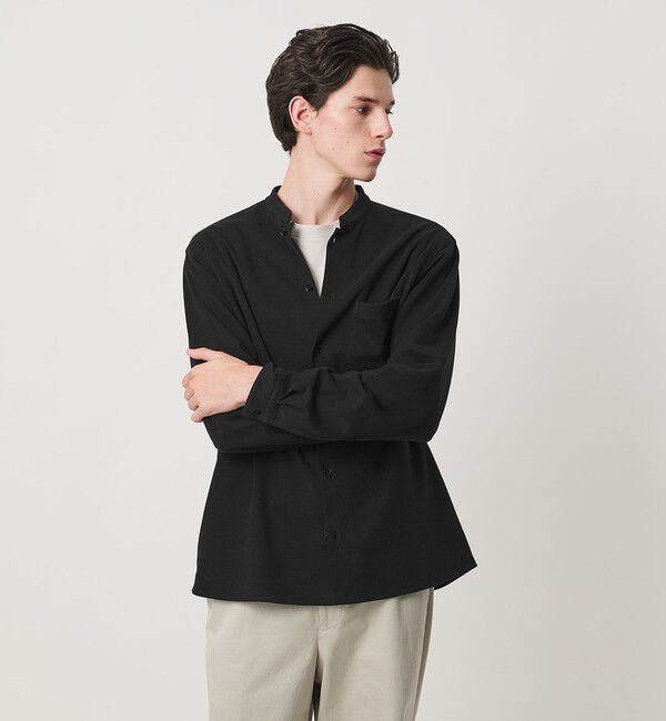 UNITED ARROWS「スエーディージャージ バンドカラーシャツ」|シャツ・ブラウス|
