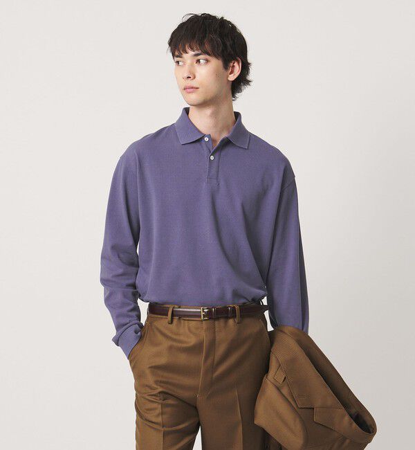UNITED ARROWS「【別注】＜CONCHON QUINETTE＞ロングスリーブ ポロシャツ」|ポロシャツ|PURPLE