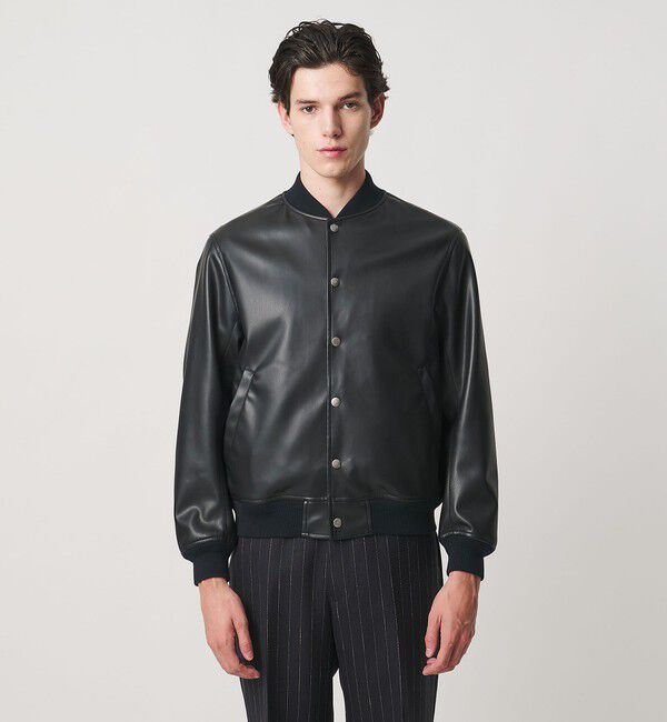 UNITED ARROWS「レザーライク ボンバージャケット」|ブルゾン・スタジャン|