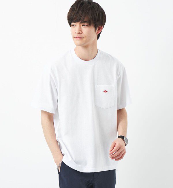 UNITED ARROWS green label relaxing「＜DANTON＞ロゴ ポケット ソリッド Tシャツ」|Tシャツ・カットソー|WHITE