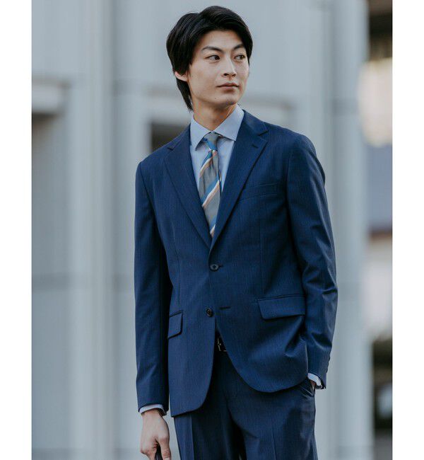 UNITED ARROWS green label relaxing「コットン ヘリンボーン ワイドカラー ドレスシャツ -形態安定-」|シャツ・ブラウス|
