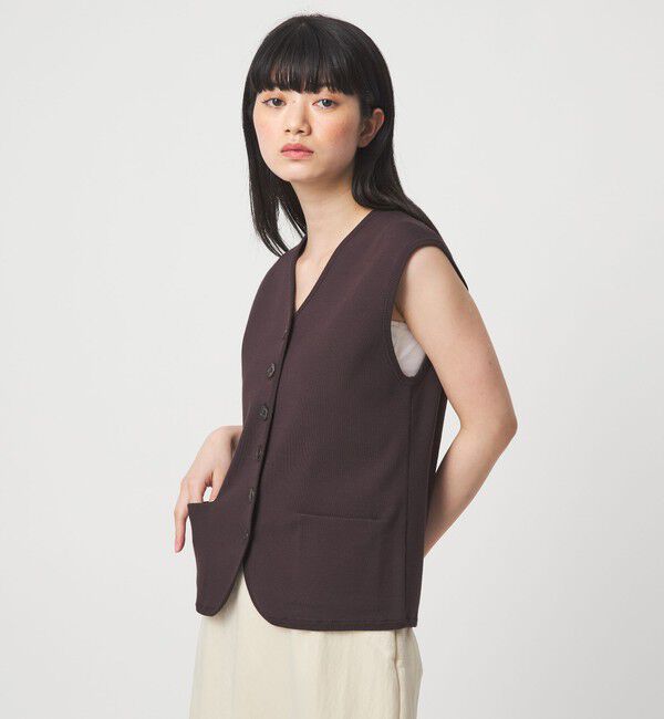 EMMEL REFINES「＜EMMEL REFINES＞EM HW ハイツイスト ニット ベスト」|ニット・セーター|DK.BROWN