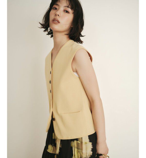 EMMEL REFINES「＜EMMEL REFINES＞EM HW ハイツイスト ニット ベスト」|ニット・セーター|YELLOW